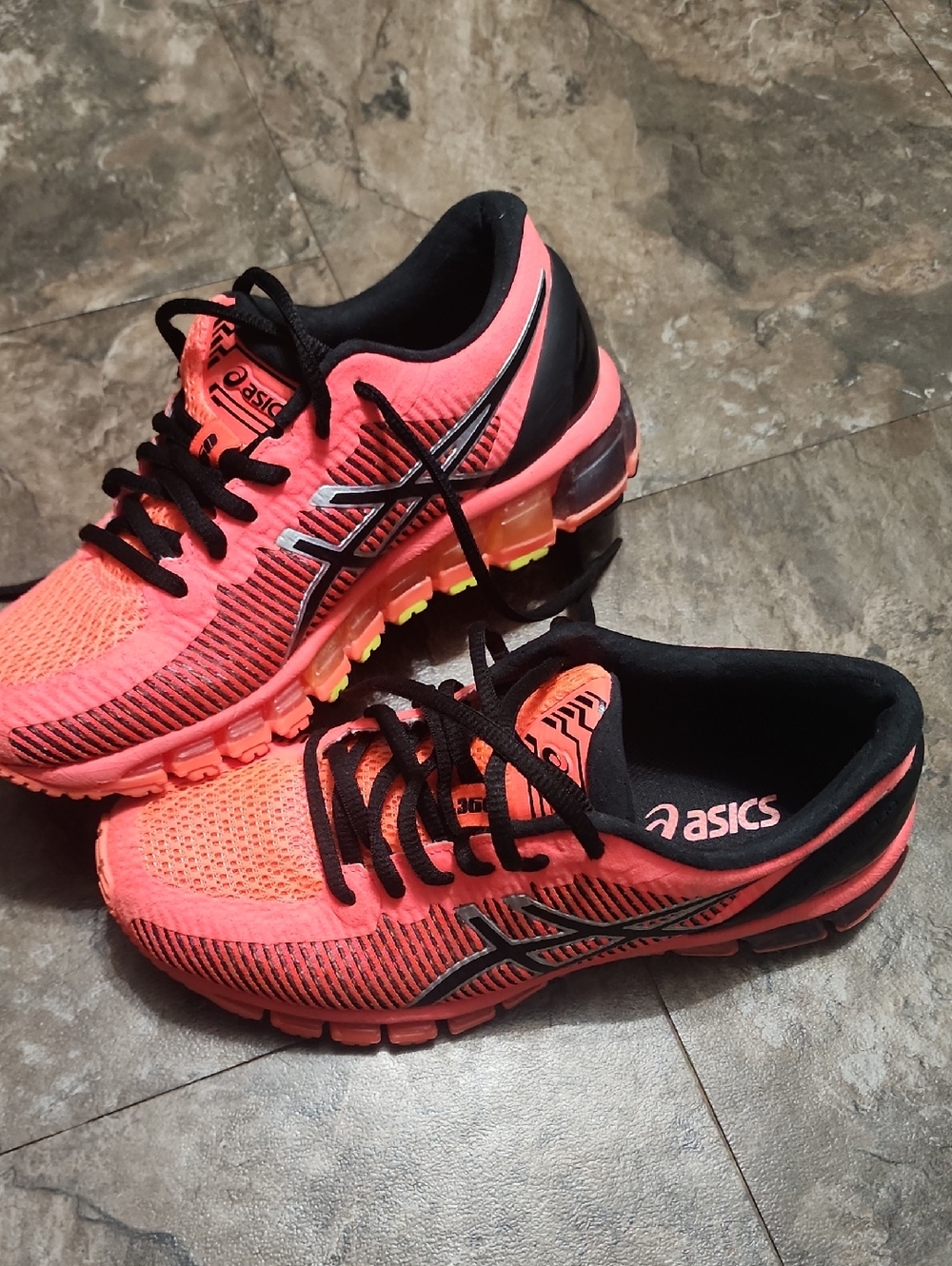 ASICS Women's Athletic Shoes - Coral Pink & Black